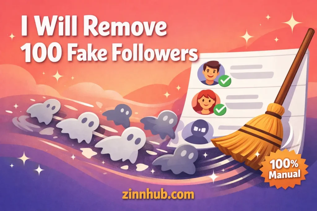 I will manually remove 100 fake and ghost instagram followers