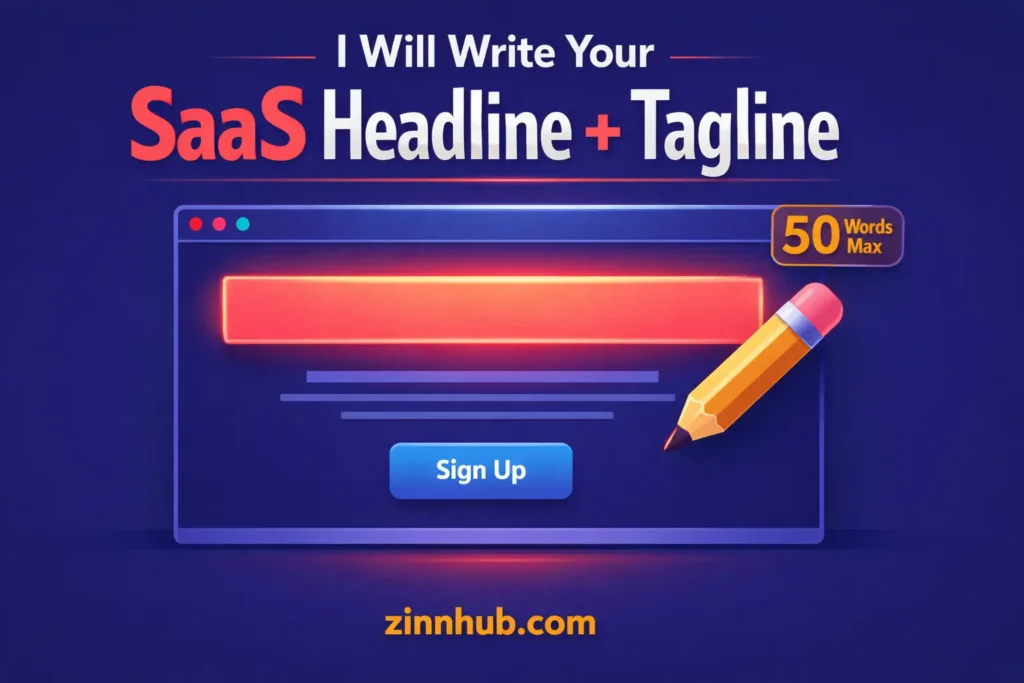 I will write a punchy 50 word headline and tagline for your saas