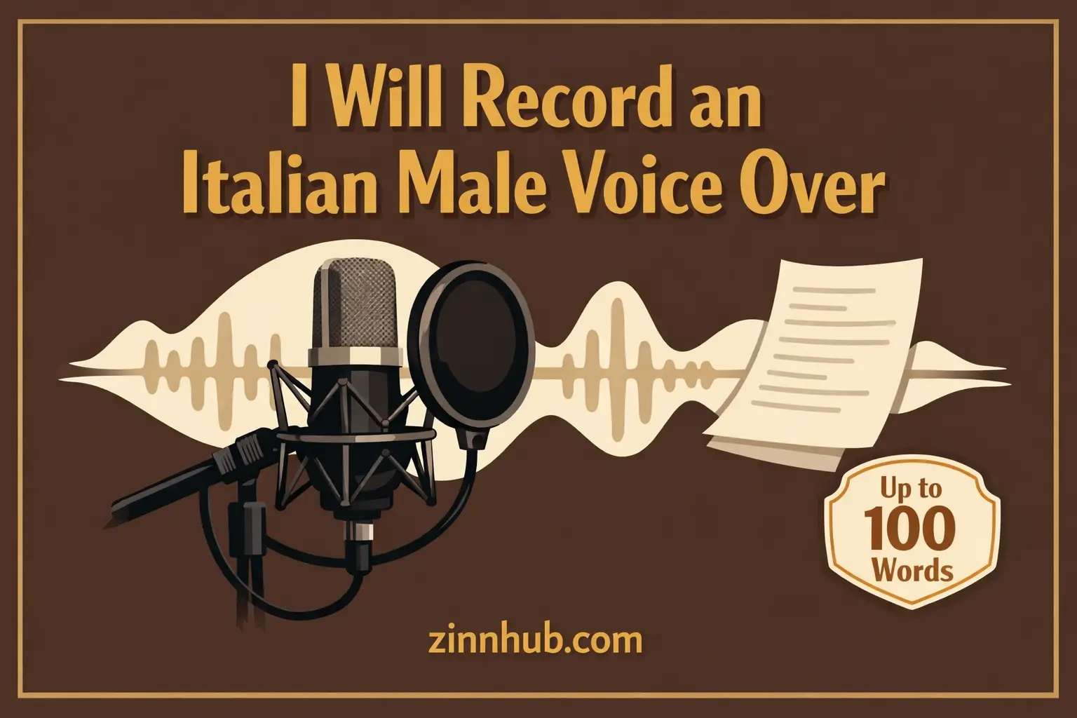 I Will Record A Professional Italian Male Voice Over Up To 100 Words 1 I Will Record A Professional Italian Male Voice Over Up To 100 Words — Available On Zinn Hub