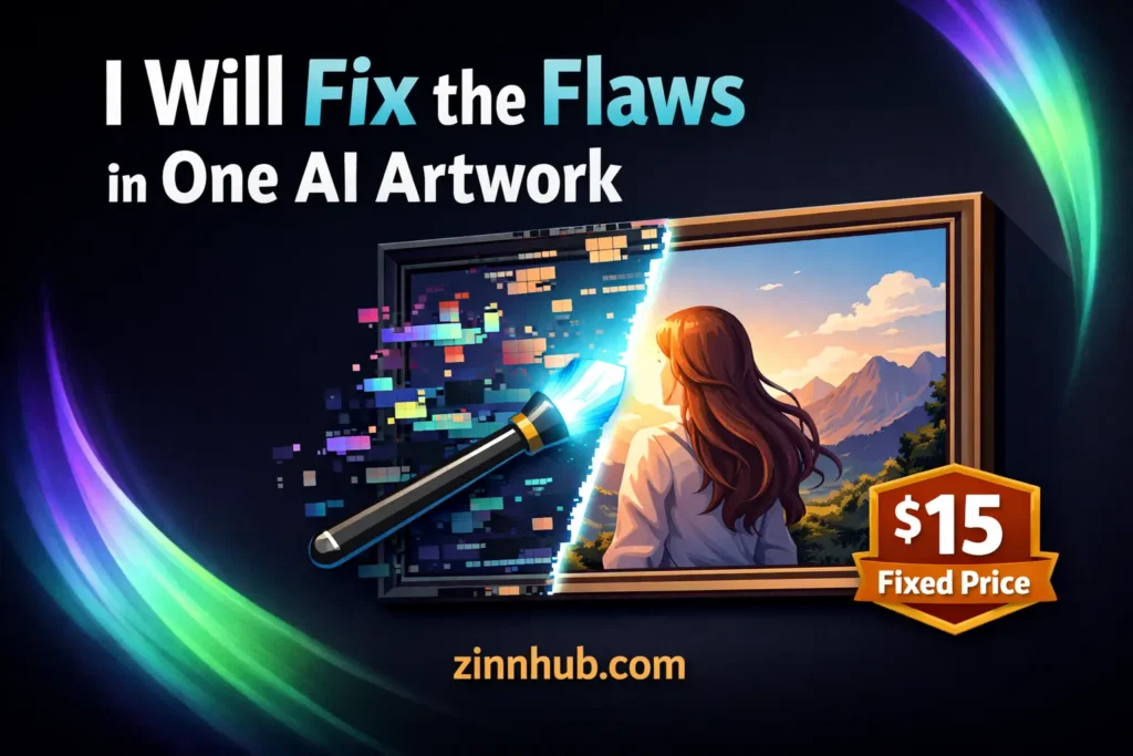 I will fix the flaws in one ai generated artwork