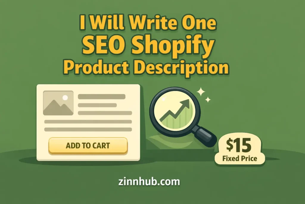 I will write one seo shopify product description that converts