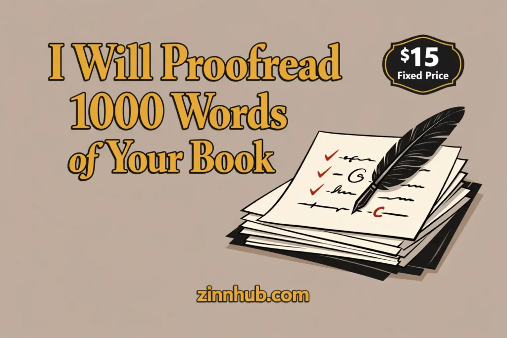 I will proofread and edit up to 1000 words of your book