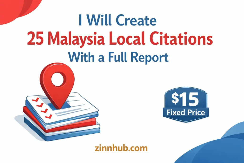 I will create 25 Malaysia local citations with a full report