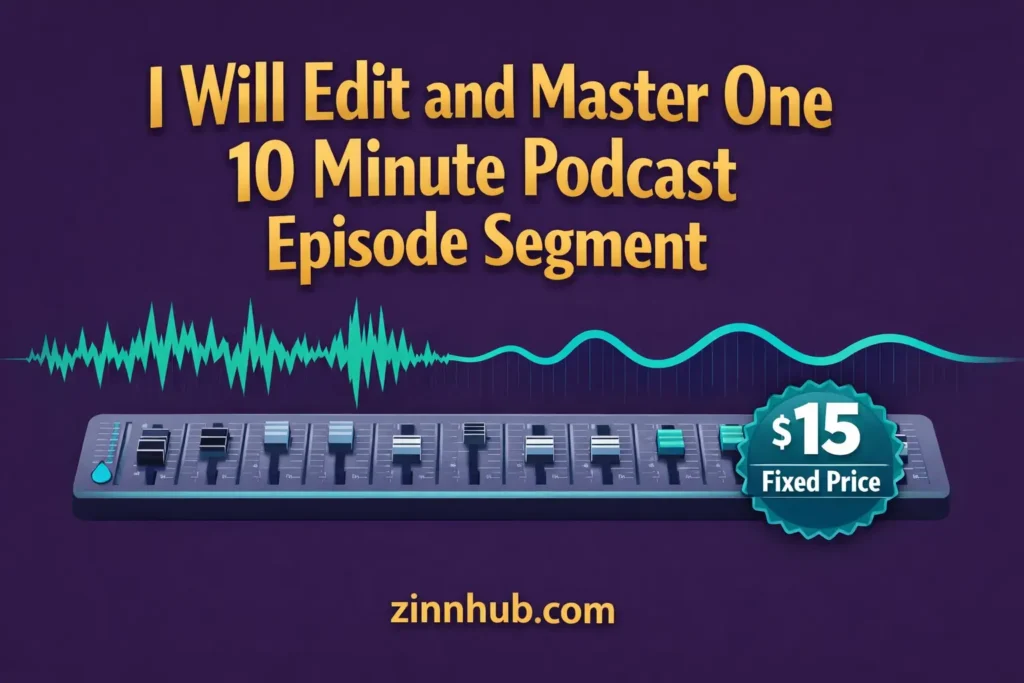 I will edit and master one 10 minute podcast episode segment