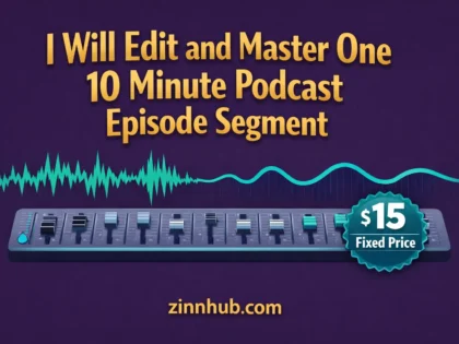 I Will Edit And Master One 10 Minute Podcast Episode Segment 2 I Will Edit And Master One 10 Minute Podcast Episode Segment — Available On Zinn Hub