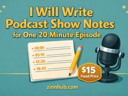 I Will Write Podcast Show Notes For One 20 Minute Episode 2 I Will Write Podcast Show Notes For One 20 Minute Episode — Available On Zinn Hub