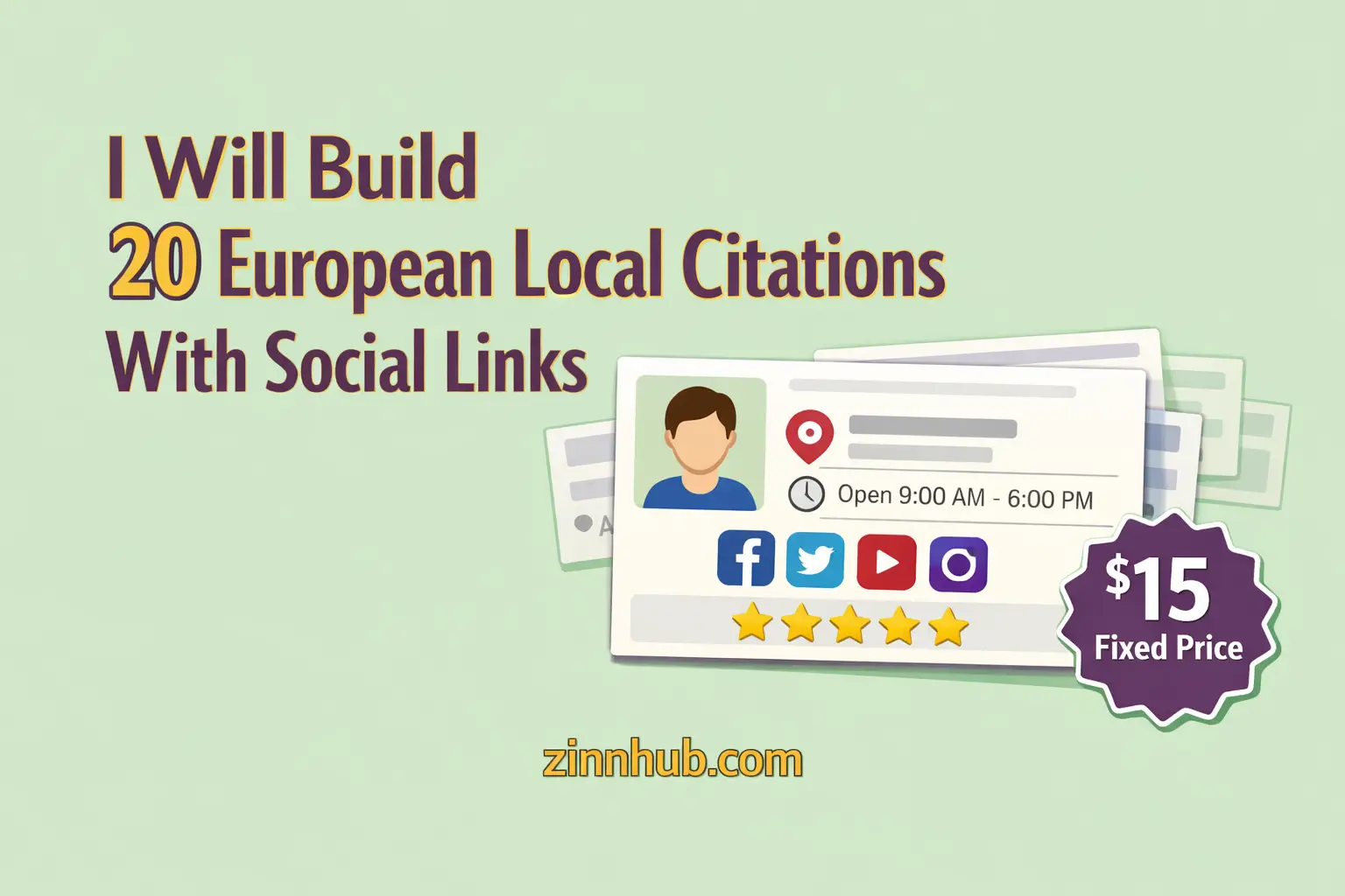 I Will Build 20 European Local Citations With Social Links 1 I Will Build 20 European Local Citations With Social Links — Available On Zinn Hub