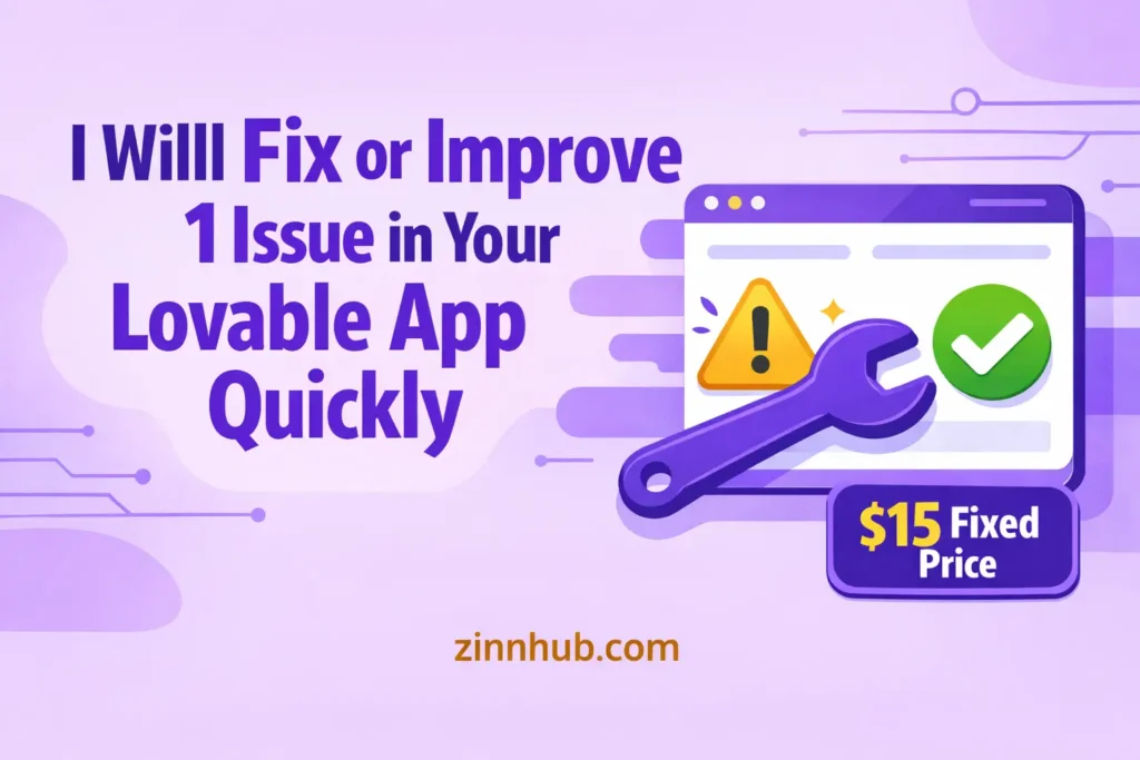 I will fix or improve 1 issue in your Lovable app quickly
