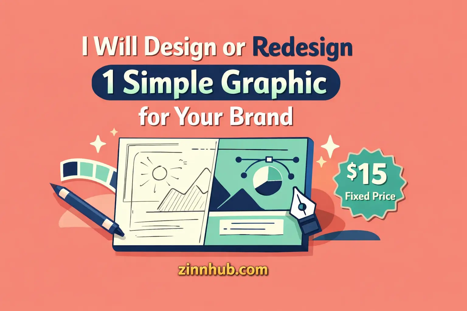 I Will Design Or Redesign 1 Simple Graphic For Your Brand 1 I Will Design Or Redesign 1 Simple Graphic For Your Brand — Available On Zinn Hub