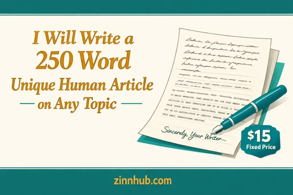 I will write a 250 word unique human article on any topic
