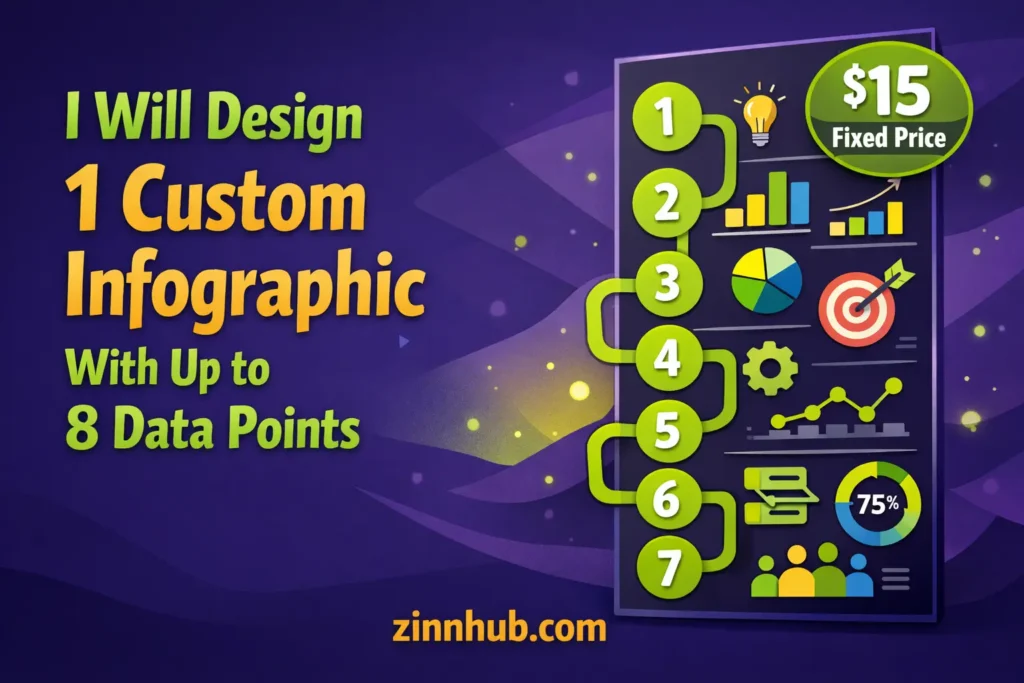 I will design 1 custom infographic with up to 8 data points