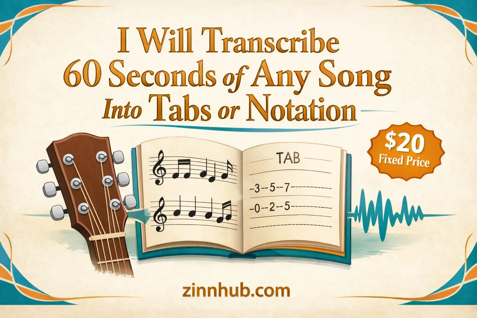 I Will Transcribe 60 Seconds Of Any Song Into Tabs Or Notation 1 I Will Transcribe 60 Seconds Of Any Song Into Tabs Or Notation — Available On Zinn Hub