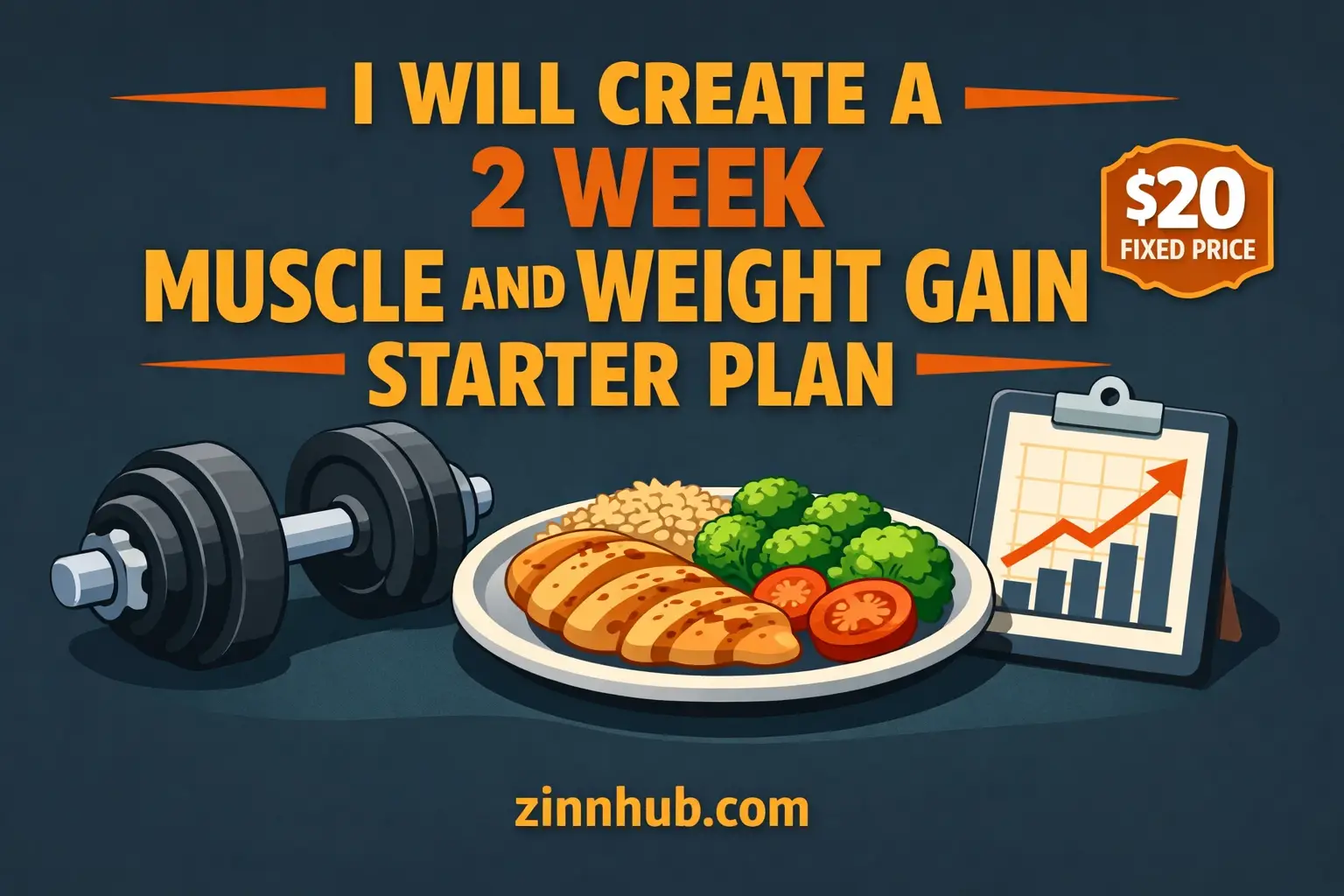 I Will Create A 2 Week Muscle And Weight Gain Starter Plan 1 I Will Create A 2 Week Muscle And Weight Gain Starter Plan — Available On Zinn Hub