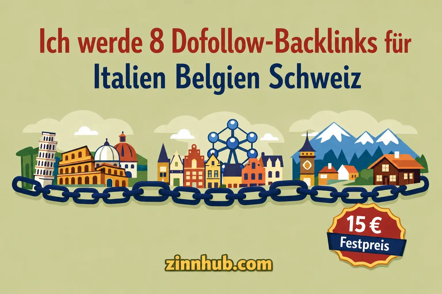 Ich werde 8 Dofollow-Backlinks f&uuml;r Italien, Belgien, die Schweiz erstellen