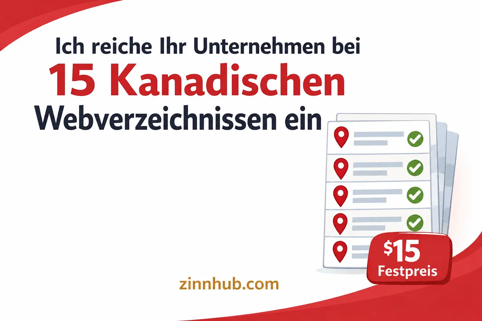 Ich werde Ihr Unternehmen bei 15 kanadischen Webverzeichnissen einreichen