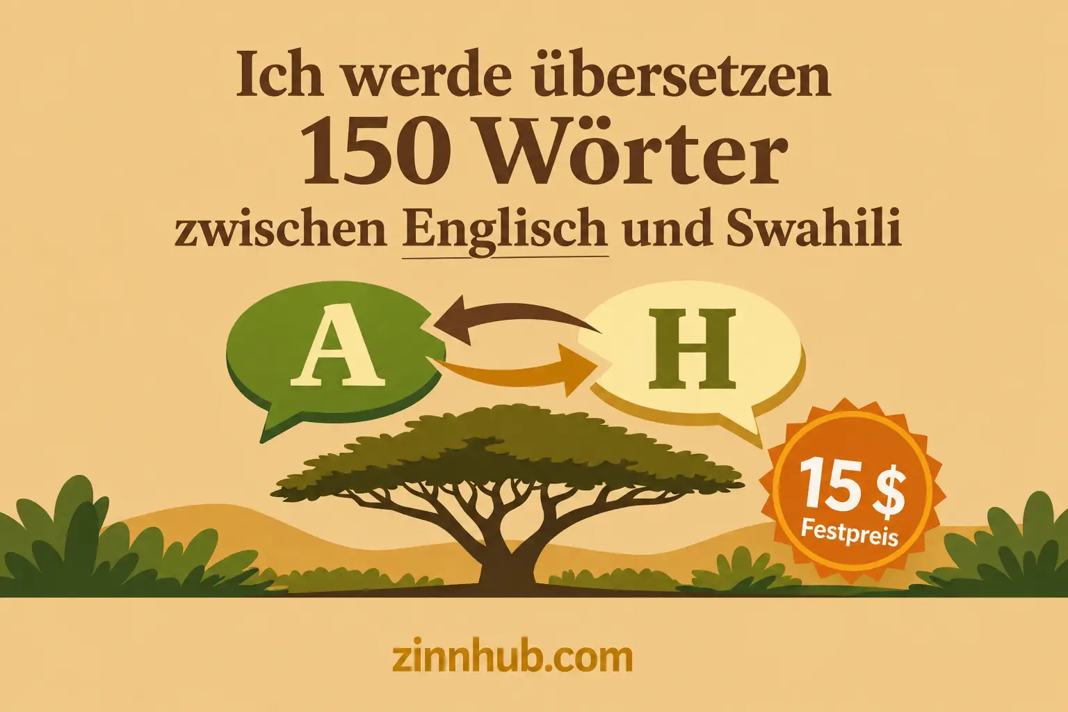 Ich &uuml;bersetze 150 W&ouml;rter zwischen Englisch und Swahili