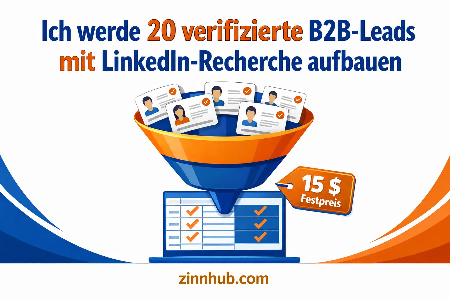 Ich werde 20 verifizierte B2B-Leads mit LinkedIn-Recherche erstellen