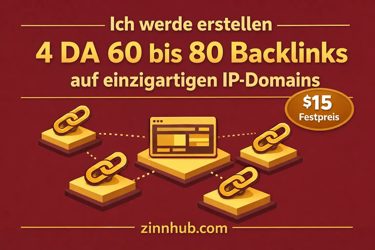 Ich werde 4 DA 60 bis 80 Backlinks auf einzigartigen IP-Domains erstellen