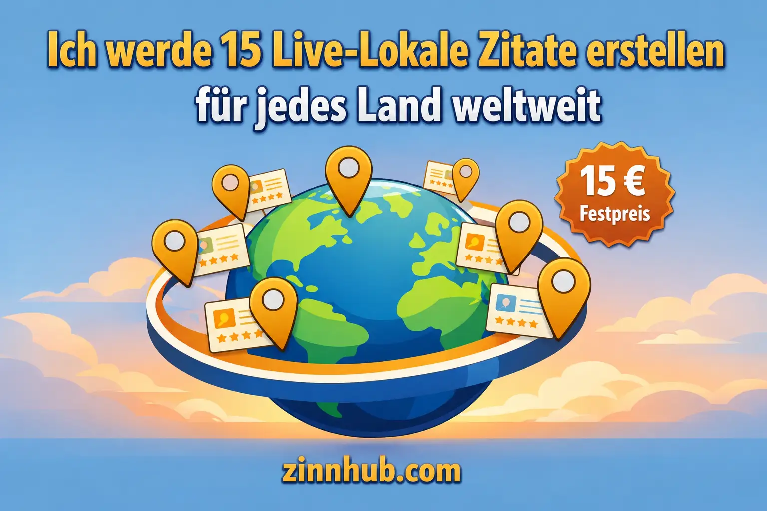 Ich werde 15 Live-Lokale Zitierungen f&uuml;r jedes Land weltweit erstellen