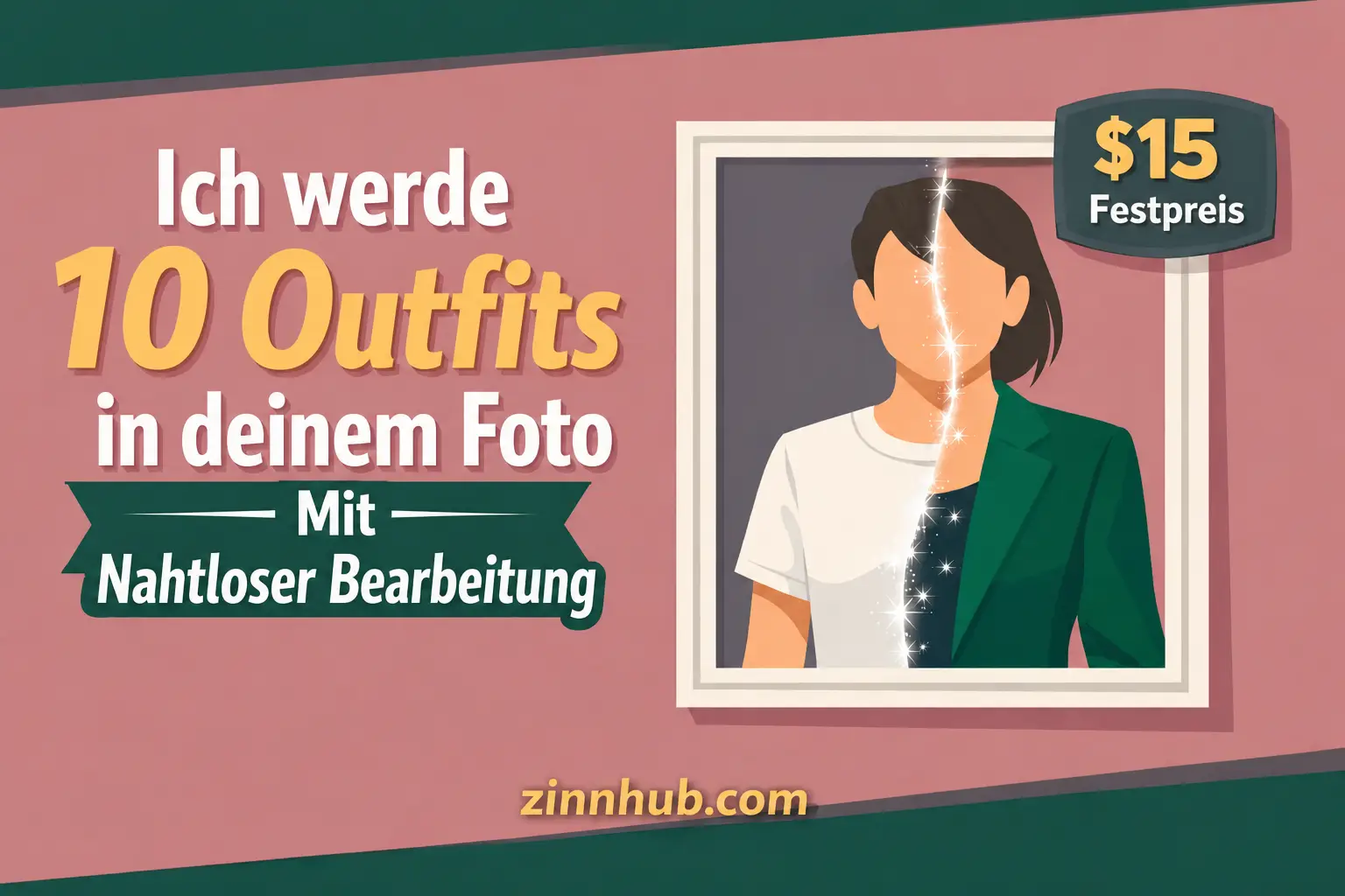 Ich werde 1 Outfit auf Ihrem Foto mit nahtloser Bearbeitung &auml;ndern