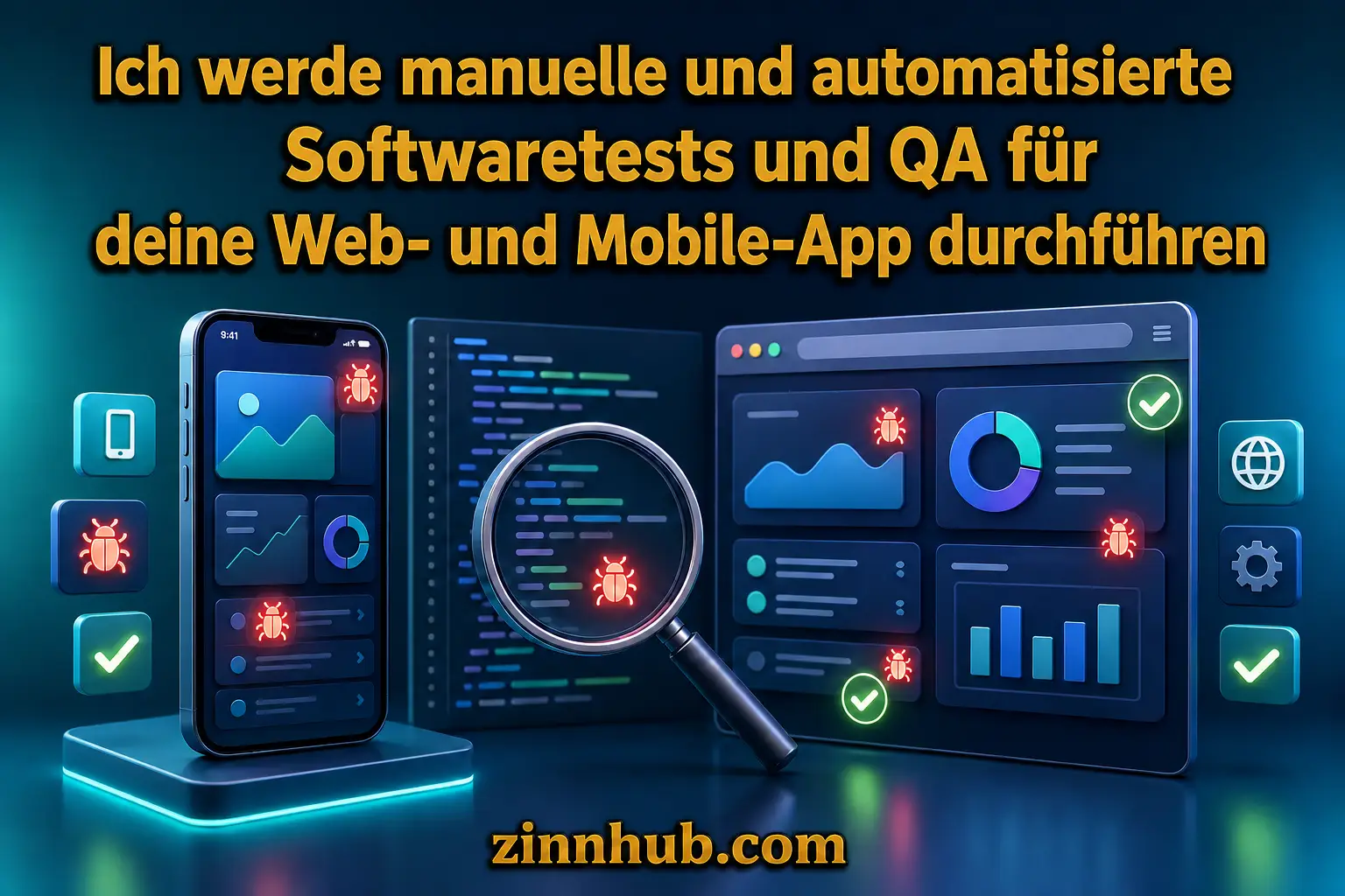 Ich werde manuelle und automatisierte Softwaretests und QA f&uuml;r Ihre Web- und Mobile-App durchf&uuml;hren
