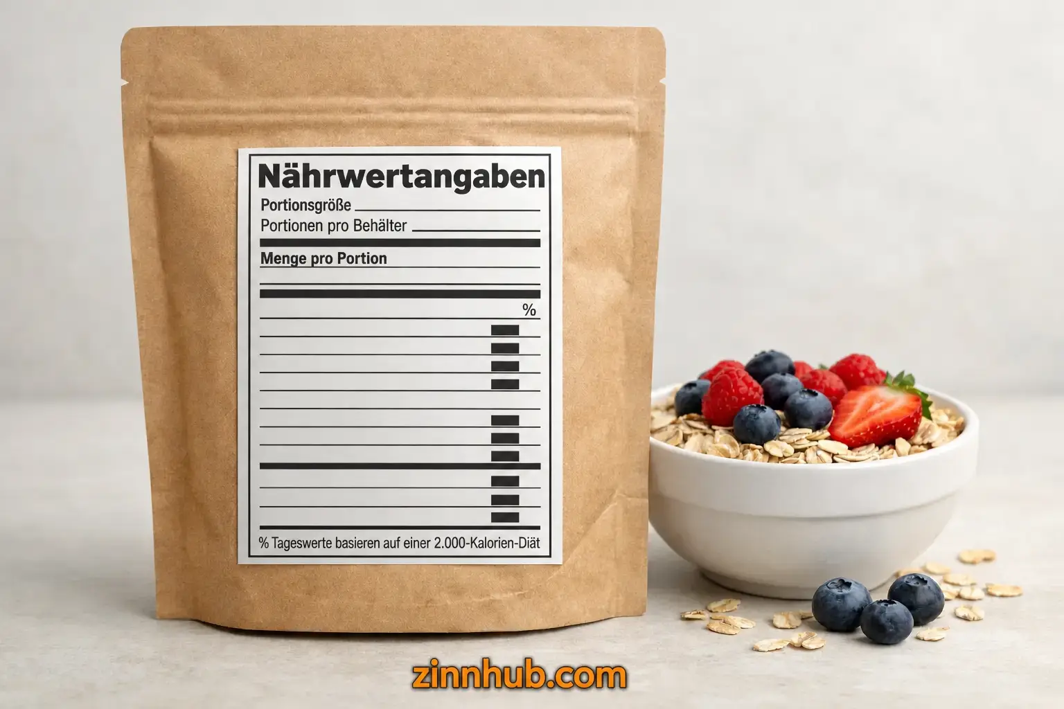 Beispiel für ein fertiges Nährwertetikett