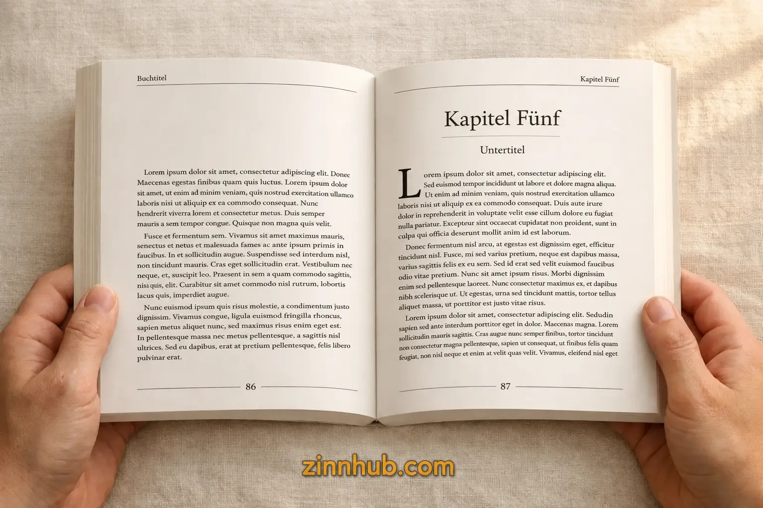 Beispiel für ein formatiertes Innenseitenlayout