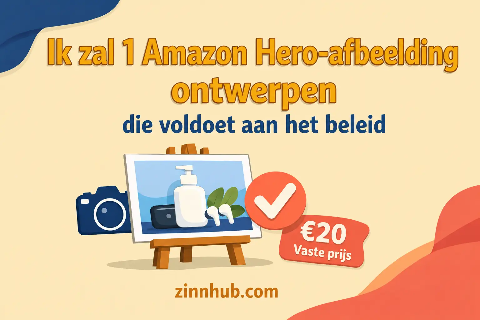 Ik zal 1 Amazon hero image ontwerpen die aan het beleid voldoet
