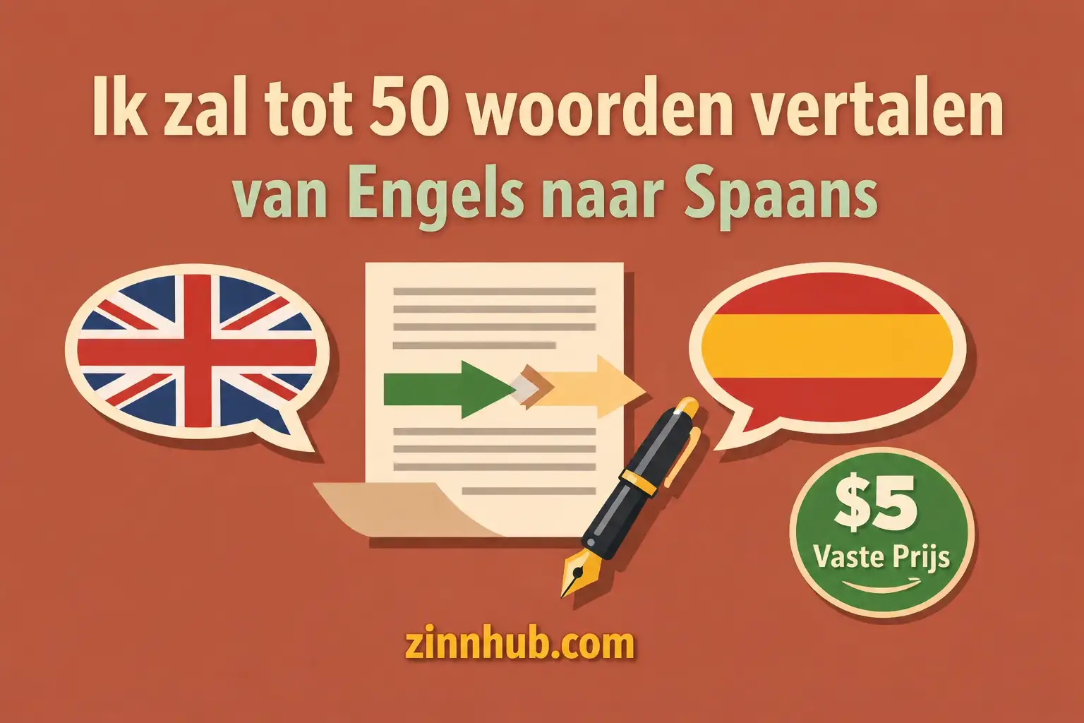 Ik zal tot 50 woorden van Engels naar Spaans vertalen