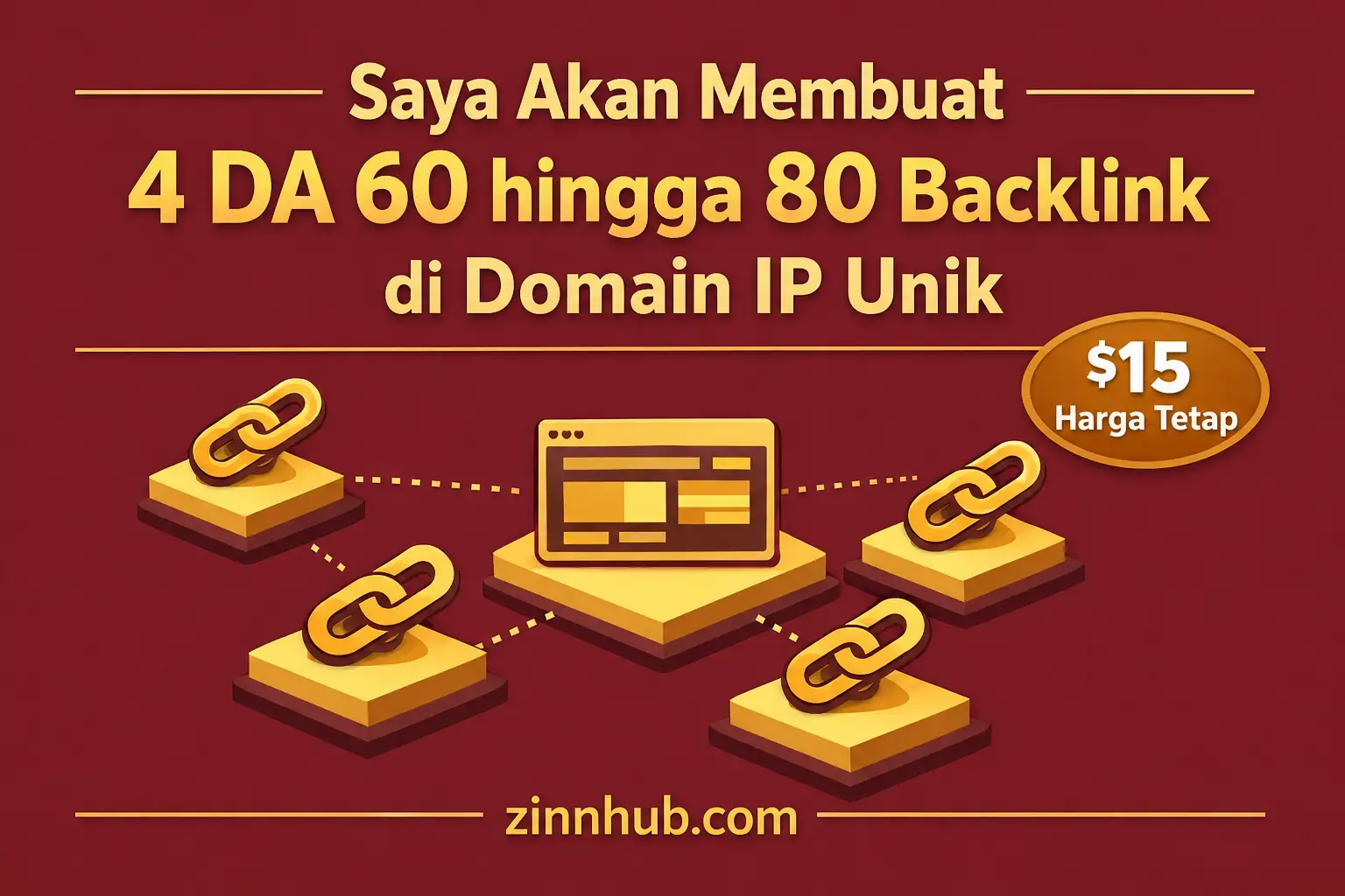 Saya akan membuat 4 backlink DA 60 hingga 80 di domain IP unik