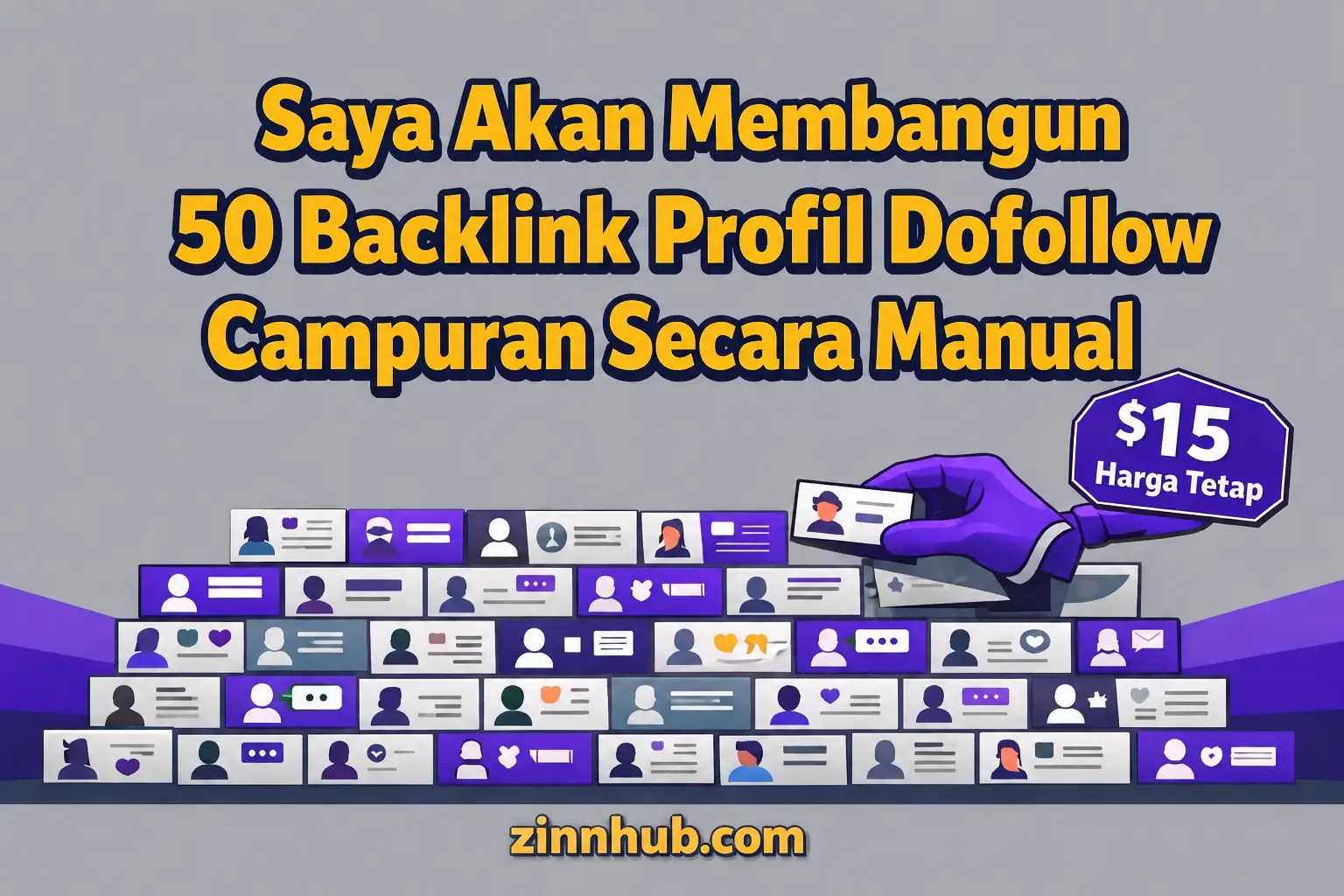 Saya akan membangun 50 backlink profil dofollow campuran secara manual