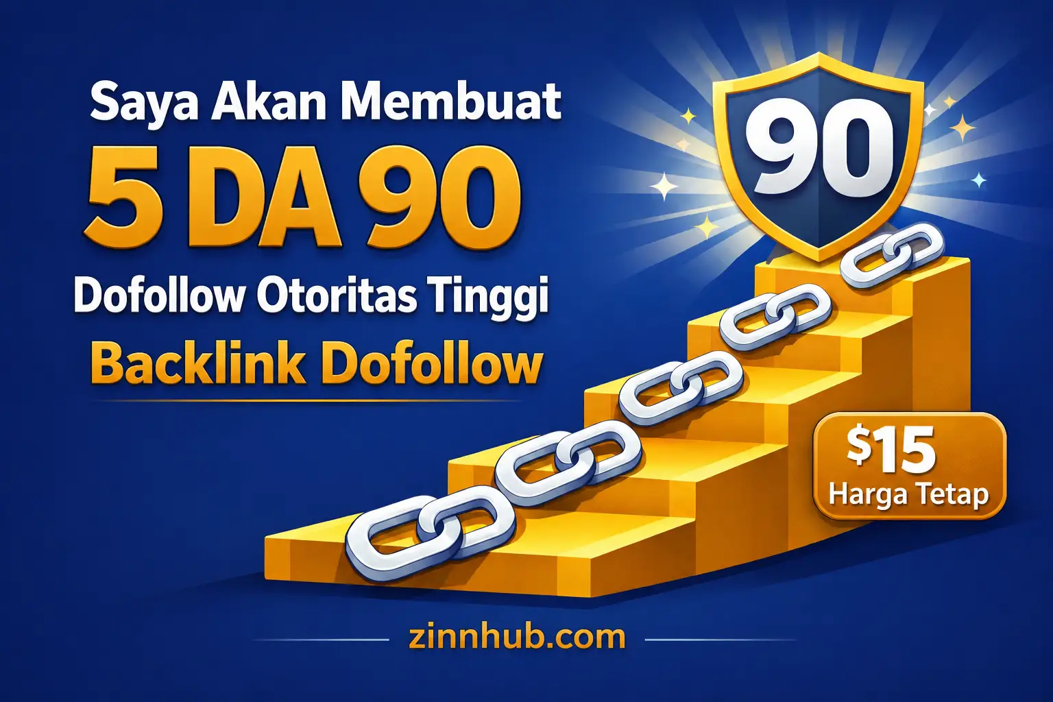 Saya akan membuat 5 DA 90 backlink dofollow otoritas tinggi