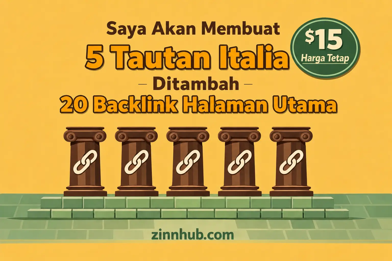 Saya akan membuat 5 tautan Italia ditambah 20 backlink beranda