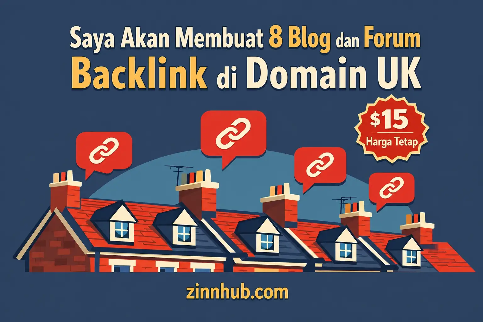 Saya akan membuat 8 tautan balik blog dan forum Inggris di domain Inggris