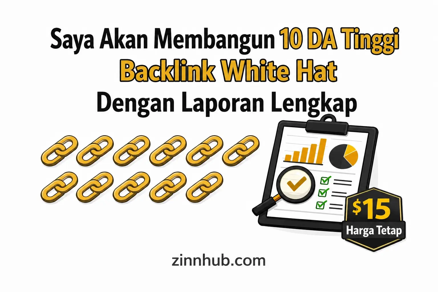 Saya akan membangun 10 backlink white hat DA tinggi dengan laporan lengkap