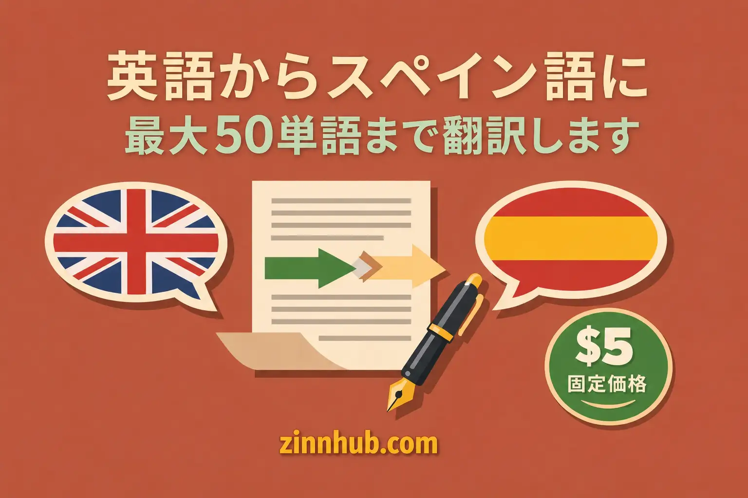 英語からスペイン語に最大50語まで翻訳します