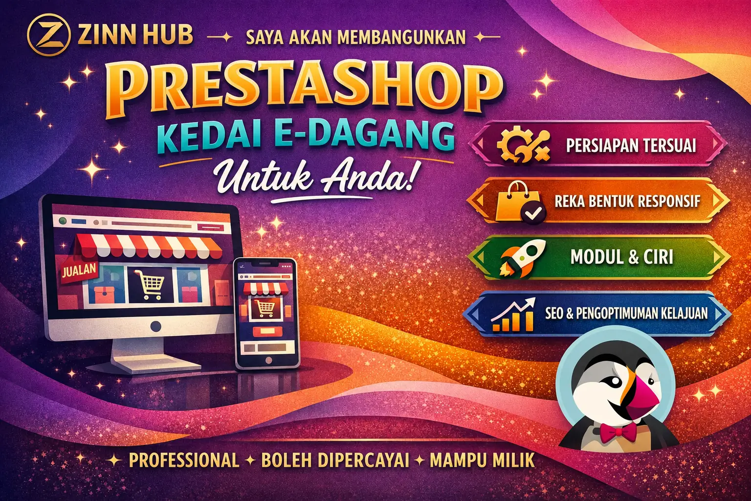 bangunkan kedai e-dagang prestashop untuk anda