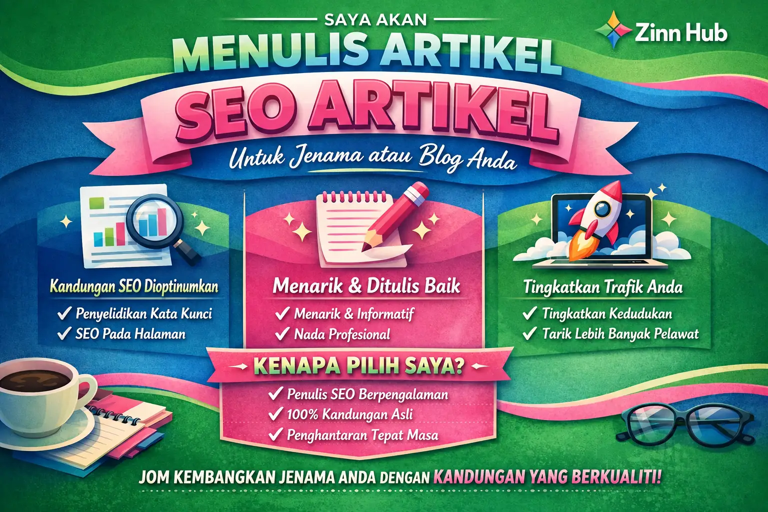 tulis artikel SEO yang menarik untuk jenama atau blog anda