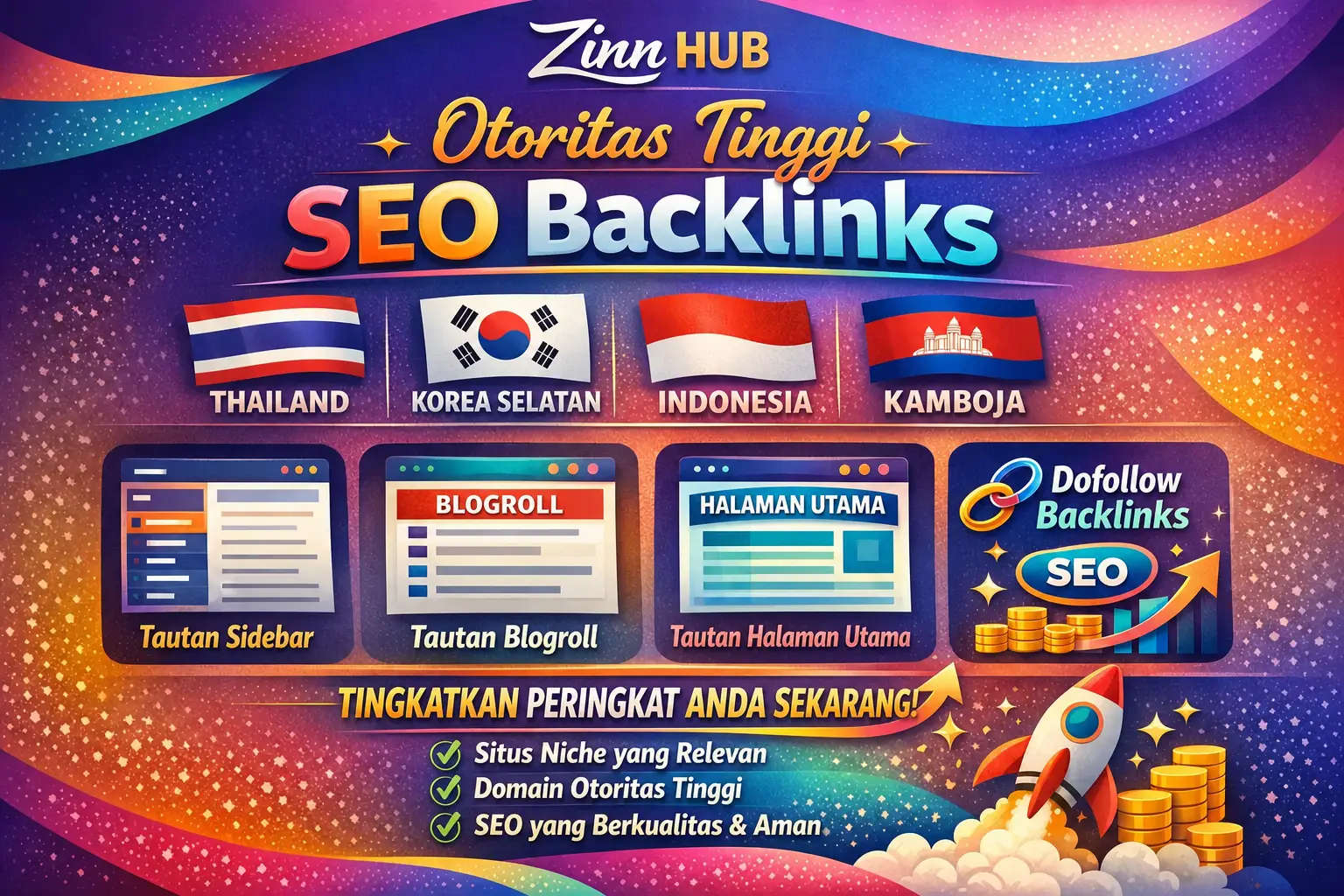 lakukan thai korea indo kamboja sidebar blogroll homepage dofollow seo backlink