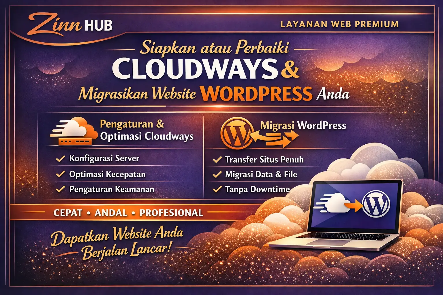 atur atau perbaiki cloudways Anda dan migrasikan situs web wordpress Anda