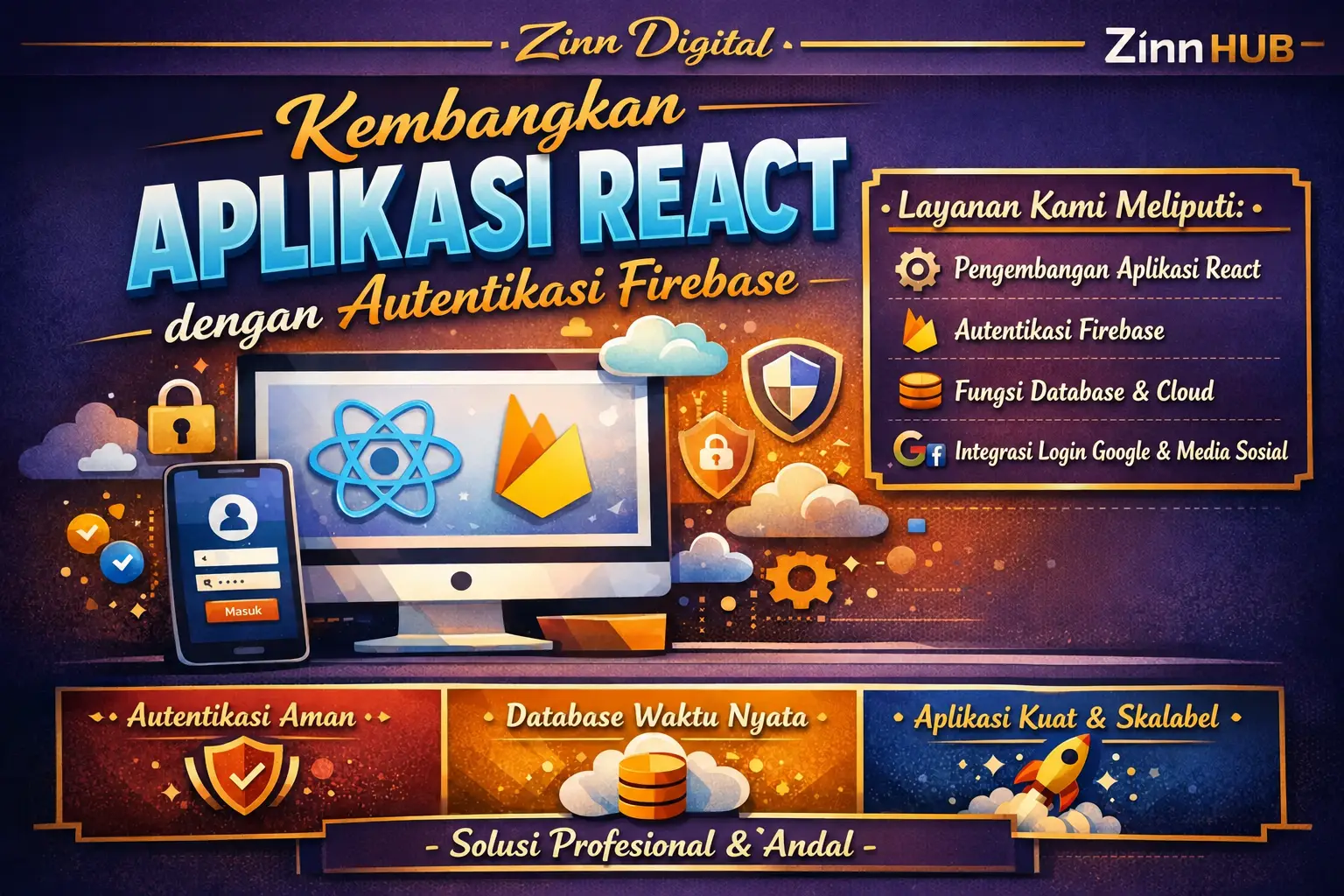 Kembangkan Aplikasi React dengan Otentikasi Firebase - Zinn Digital&reg;