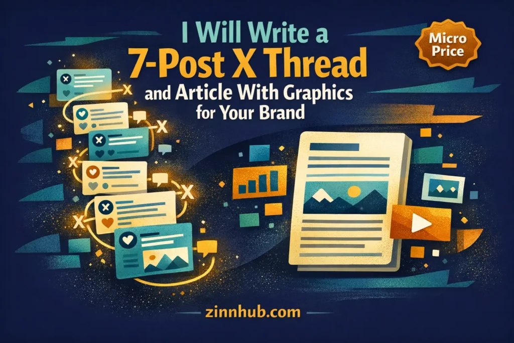 I will Write a 7-Post X Thread and Article With Graphics for Your Brand