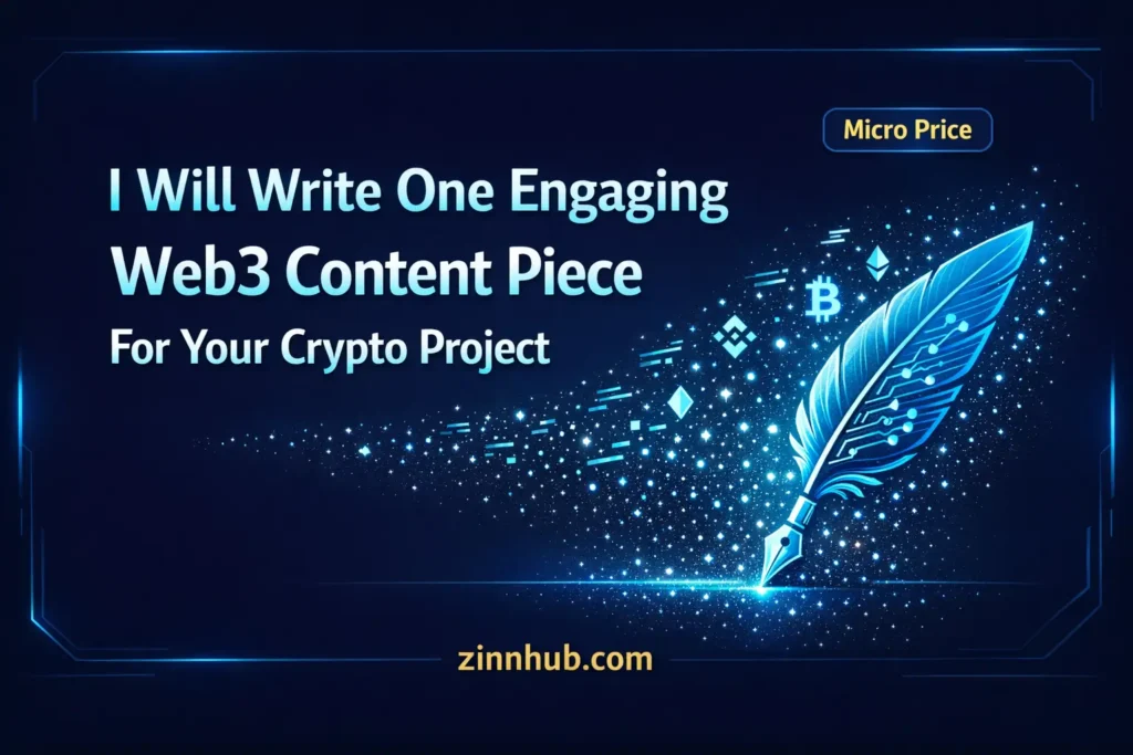 I will write one engaging Web3 content piece for your crypto project