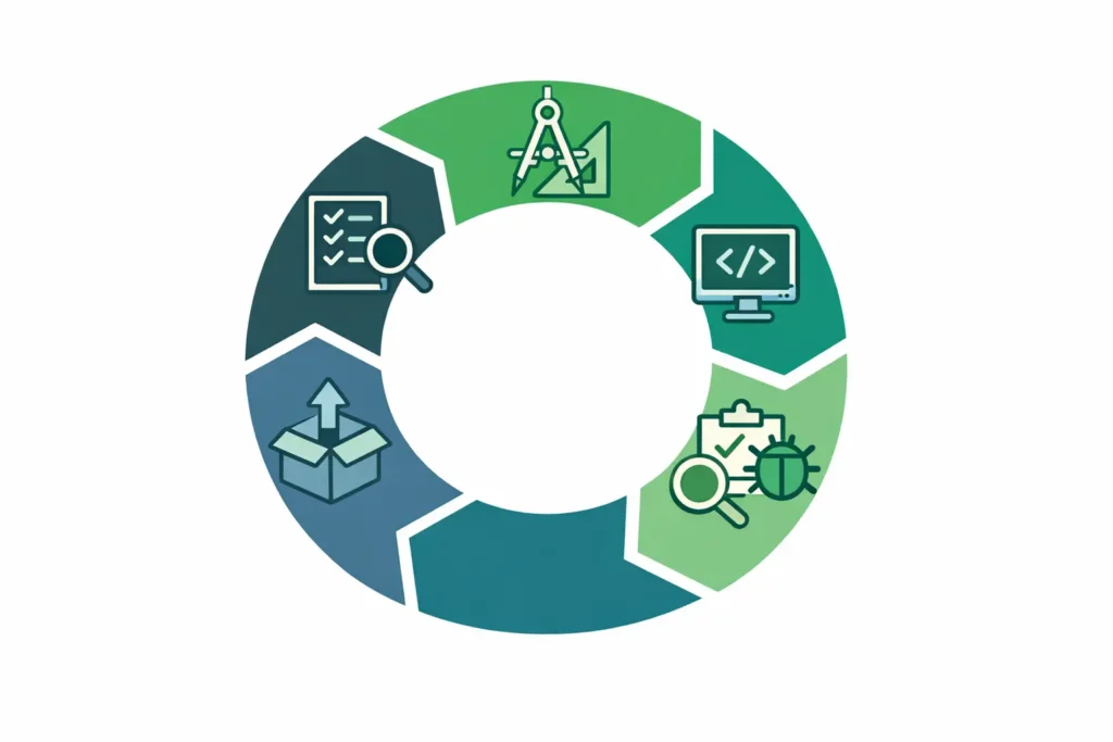 Adicione uma ilustra&ccedil;&atilde;o de vetor plano do processo de desenvolvimento iterativo