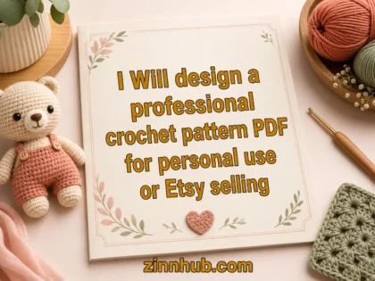 I Will design a professional crochet pattern PDF for personal use or Etsy selling