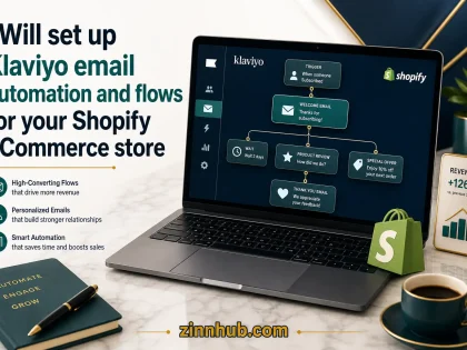 Zinn Finder 5 Tôi Sẽ Thiết Lập Tự Động Hóa Email Và Luồng Klaviyo Cho Cửa Hàng Thương Mại Điện Tử Shopify Của Bạn